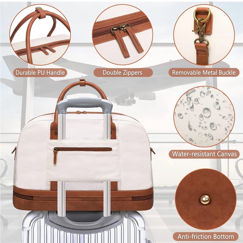 Large Canvas Weekender Bag Set - Picture 7 of 7